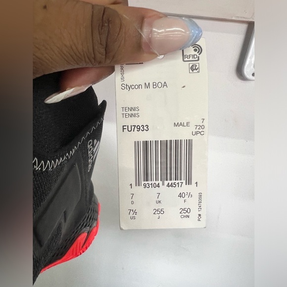 NWT ADIDAS Men's STYCON BOA Color:Cloud White-Silver Metallic-Solar
Red Size 7.5 - Picture 7 of 9